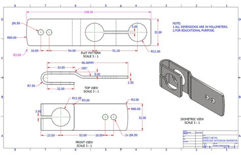 inventor sheet metal exercises pdf